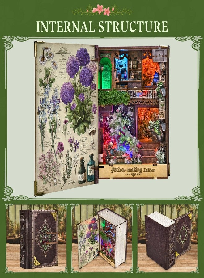 MiniCity DIY Book Nook Kit with 3D Puzzle Model Building Wooden Bookshelf Bookend Toy Halloween Christmas Birthday Gift (Potion-Making Edition) - Image 2